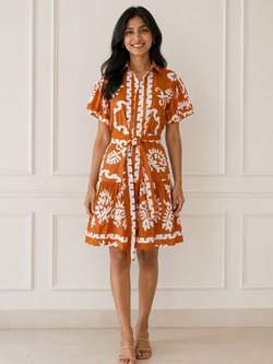 Bloom Shirt Dress – Tarracotta