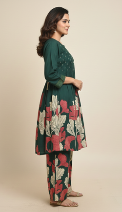 Printed Co-Set – Deep Teal