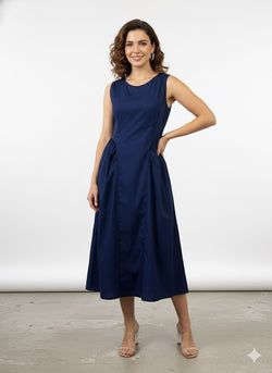 Sleeveless Cotton Fit-and-Flare – 2