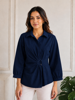 Halo Wrap Shirt – Navy