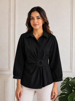 Halo Wrap Shirt – Black
