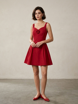 Sunlit Bloom Dress – Red
