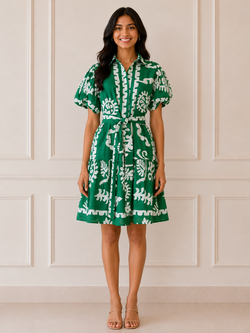 Bloom Shirt Dress – Green