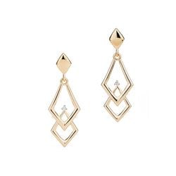 Chevron Earrings with Diamonds – Yellow Gold