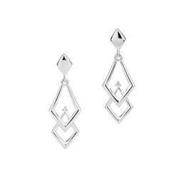 Chevron Earrings with Diamonds – White Gold