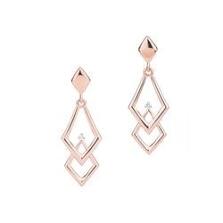 Chevron Earrings with Diamonds – Rose Gold