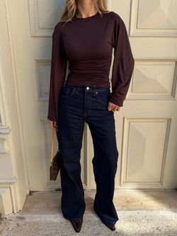 Lacivert Wide Leg Jean