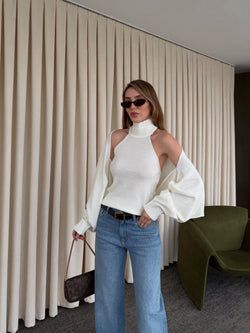 Ekru Triko Bolero Takım