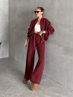 Bordo Nora Eşofman Takımı