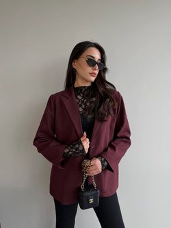 Bordo Blazer Ceket