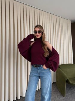 Bordo Triko Bolero Takım