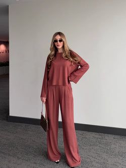 Kiremit Mermaid Bluz Pantolon Takım