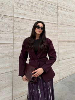 Bordo Bağcıklı Ceket