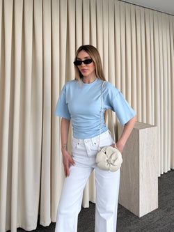 Bebe Mavi Yanı Drapeli Body