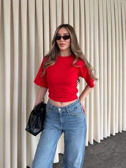 Kırmızı Yanı Drapeli Body