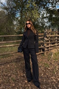 Siyah Tek Düğmeli Ceket Pantolon Takım