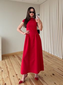 Kırmızı Pretty Uzun Elbise
