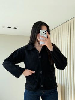 Siyah Büyük Cepli Hırka