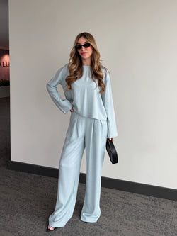 Mavi Mermaid Bluz Pantolon Takım