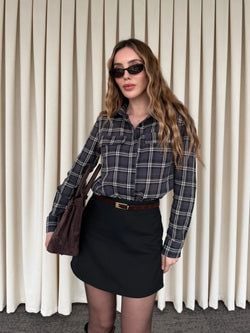 Antrasit Bej Cep Kapaklı Gömlek