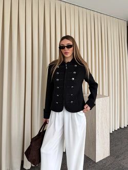 Siyah Napolyon Blazer Ceket