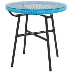 Couleur – cadre noir, résine tressée bleu