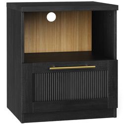 Style: – Single Wave-Panel Nightstand