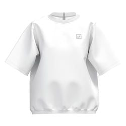 【関税込み】OVER OVER ホワイト ボクシー クロップド Tシャツ 24SS】WOMEN COOLDOTS ミニリップストップ プルオーバー