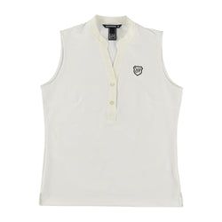 BRIEFING ノースリーブシャツ Sサイズ ブラック/ホワイト SS】WOMEN ストレッチピンメッシュ ノースリーブシャツ ホワイト