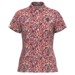 ZAFUL フローラル シルキー 半袖 シャツ【送料込み】 WOMEN フォーリーフローラプリント 半袖シャツ バーガンディー