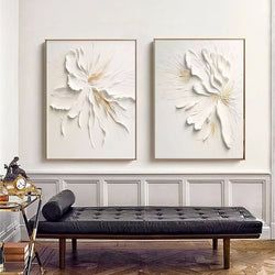 Set of 2 Flower and Tree Paintings