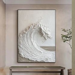 Textured Abstract Ocean and Sky Canvas Painting